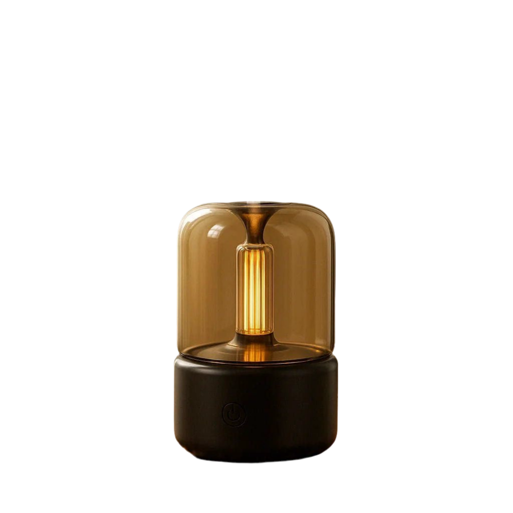 2 in 1 Table Lamp and Air Humidifier - Aromatherapy, Candlelight Effect Essential Oil Diffuser for Home