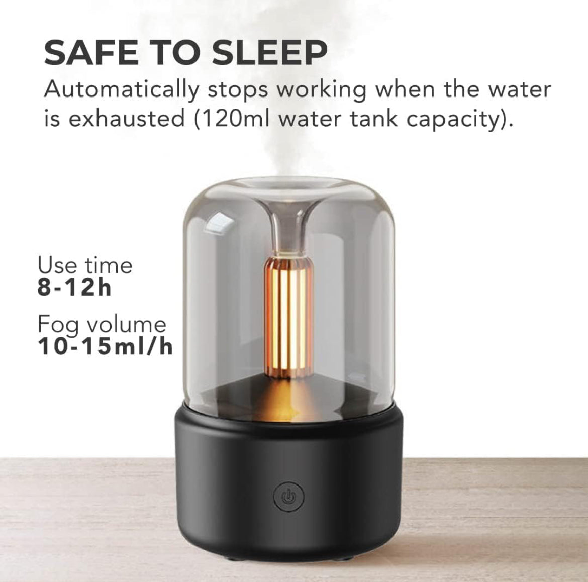 2 in 1 Table Lamp and Air Humidifier - Aromatherapy, Candlelight Effect Essential Oil Diffuser for Home